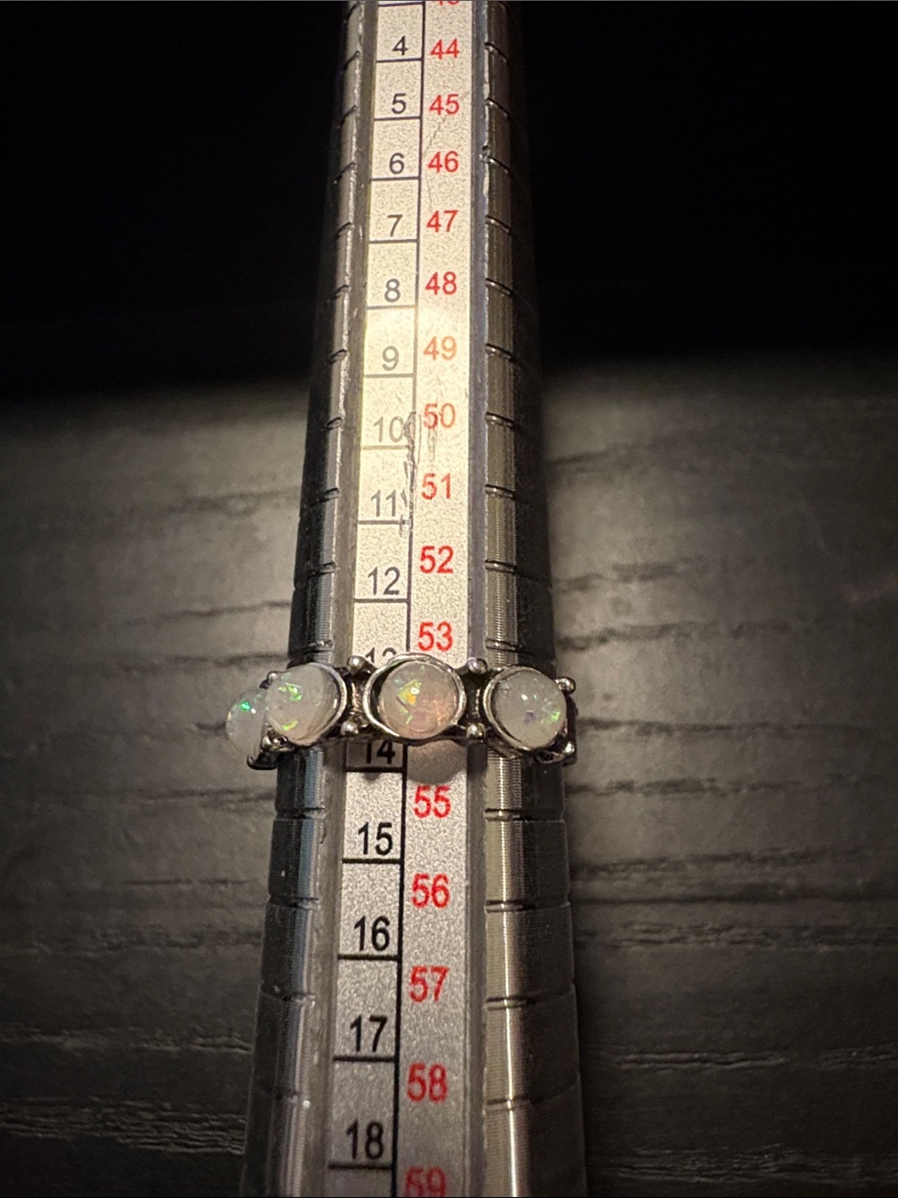Opal Multi-Stone Silver Fashion Ring in White Opal J33